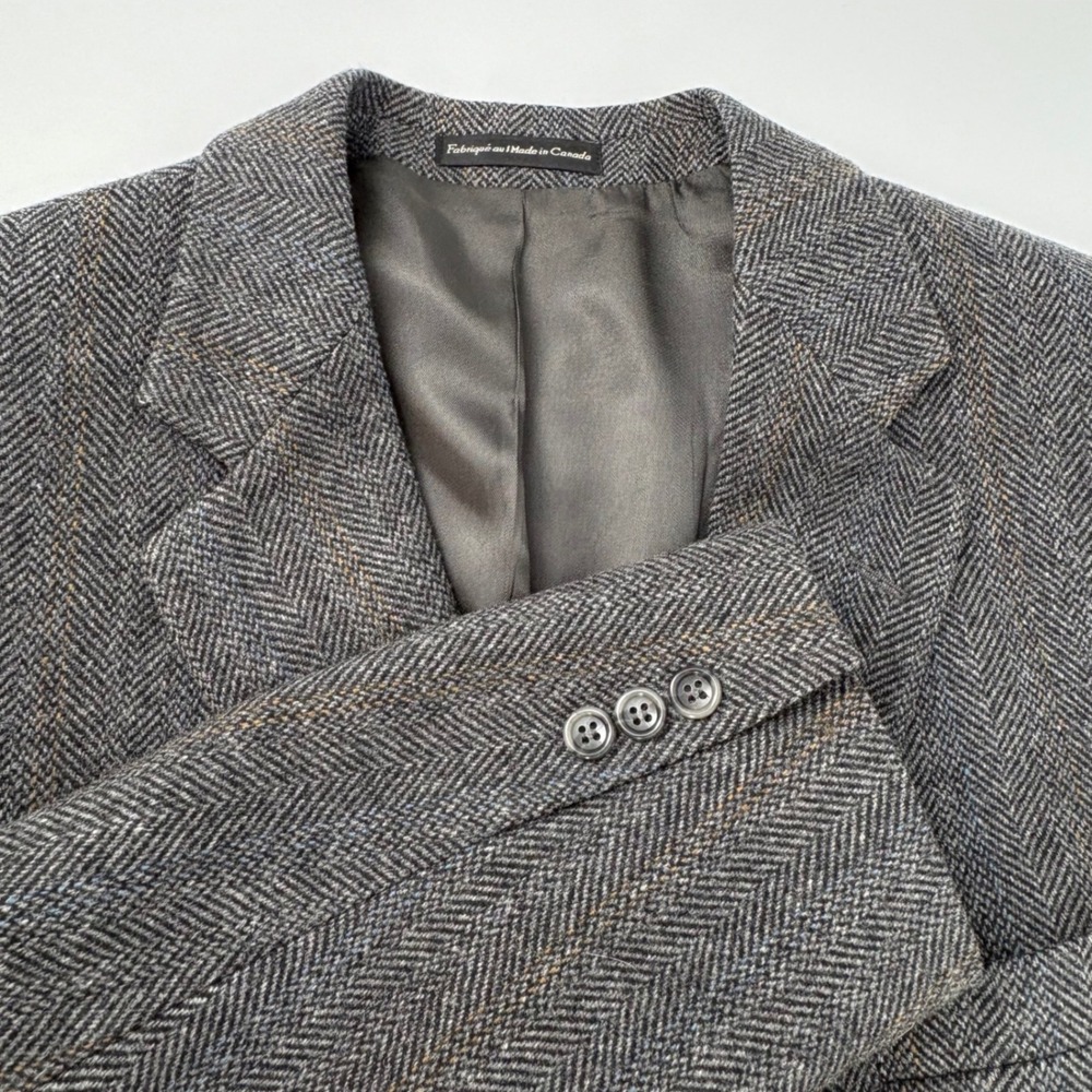 CRICKETEER Vintage Men's Wool Blazer Herringbone Tweed Sport Coat Jacket‎ 44L